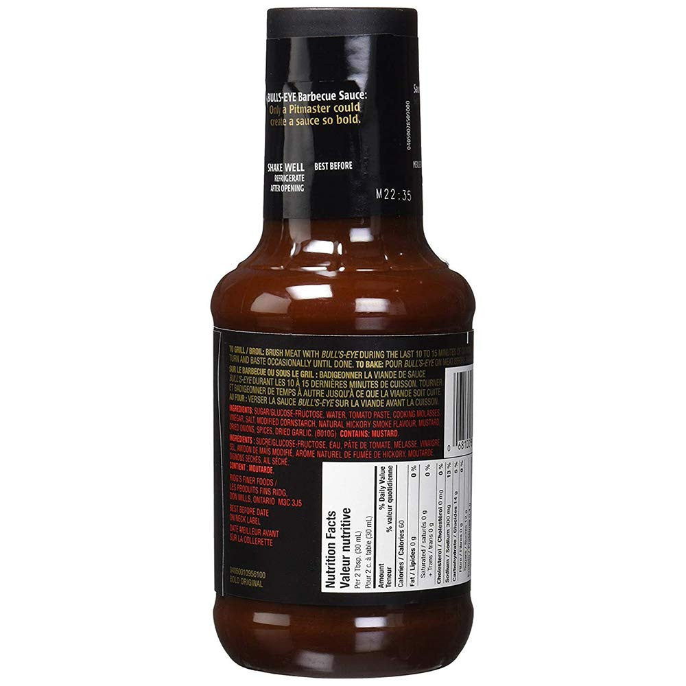 BULL'S-EYE Bold Original BBQ Sauce, 425ml/14 fl. oz, (3 pack) {Imported from Canada}