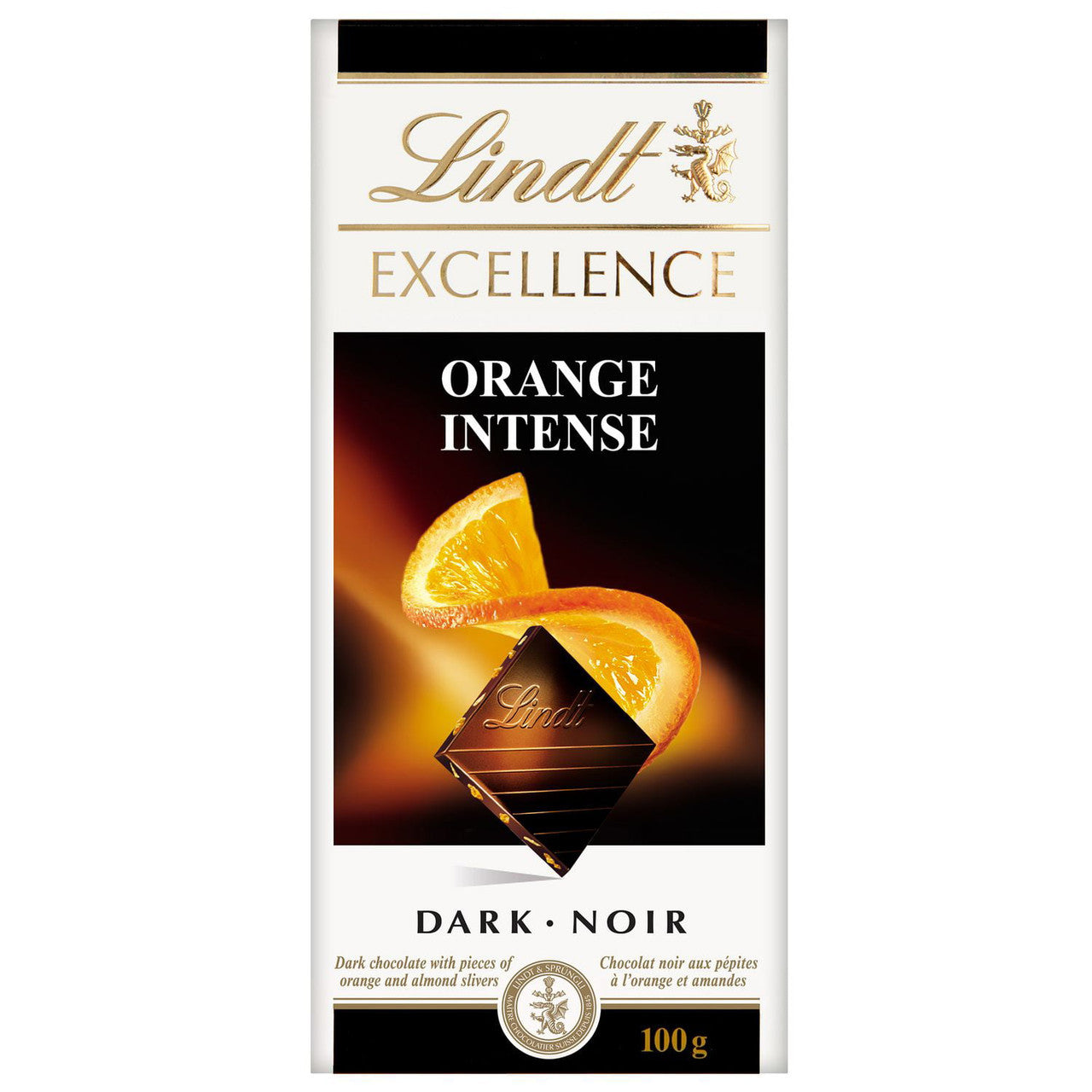 Lindt Excellence Orange Intense Dark Chocolate Bar, 100g/3.5 oz. {Imported from Canada}