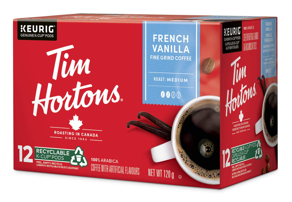 Tim Hortons, Keurig (K-Cups) French Vanilla Coffee, 12 Count, (Imported from Canada)