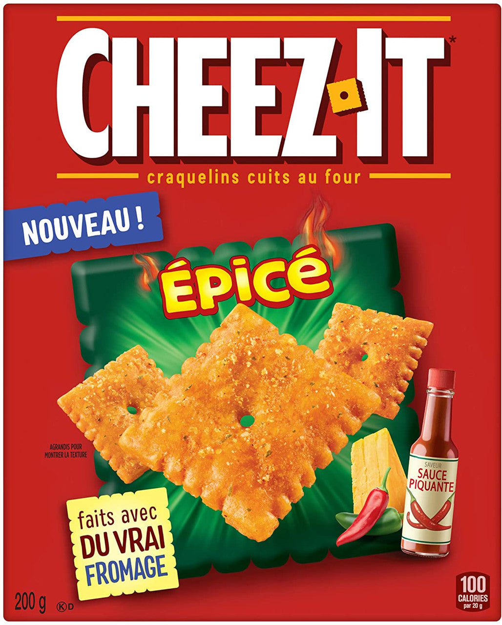 Cheez-It Hot & Spicy Crackers, 200g/7.1 oz., {Imported from Canada}