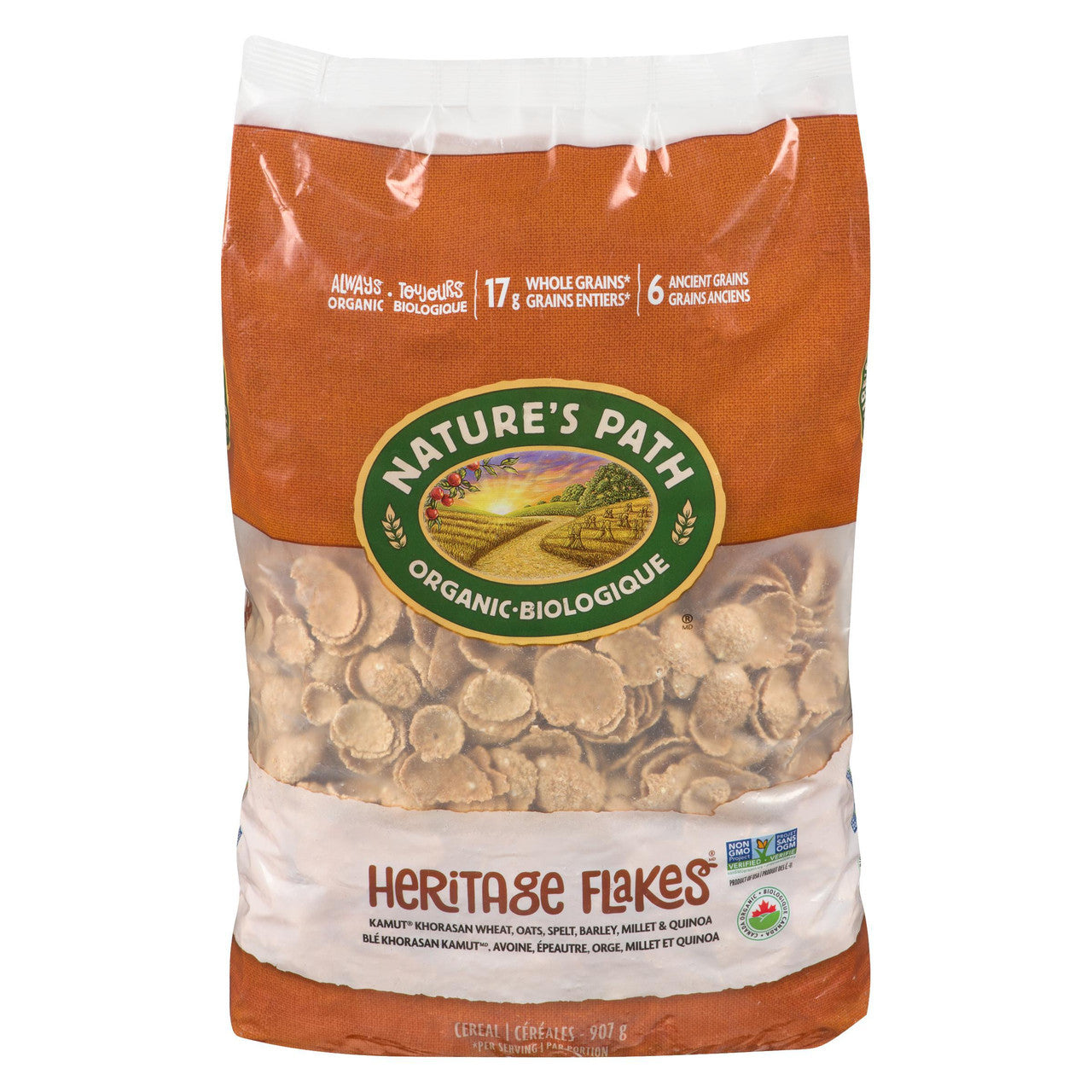Nature's Path Organic Heritage Flakes Cereal, 907g/2 lbs. Bag {Imported from Canada}