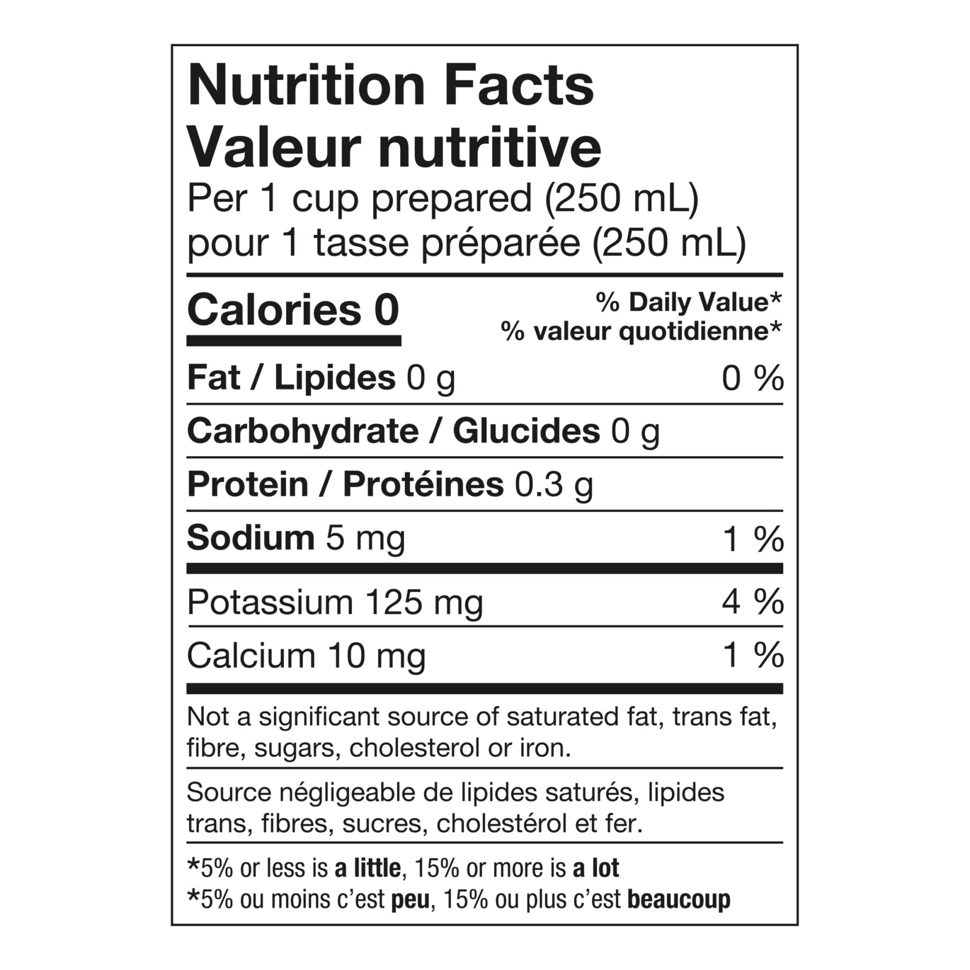 Nutrition facts of Nabob 1896 Tradition Medium Roast Ground Coffee, 340g/12 oz., Box