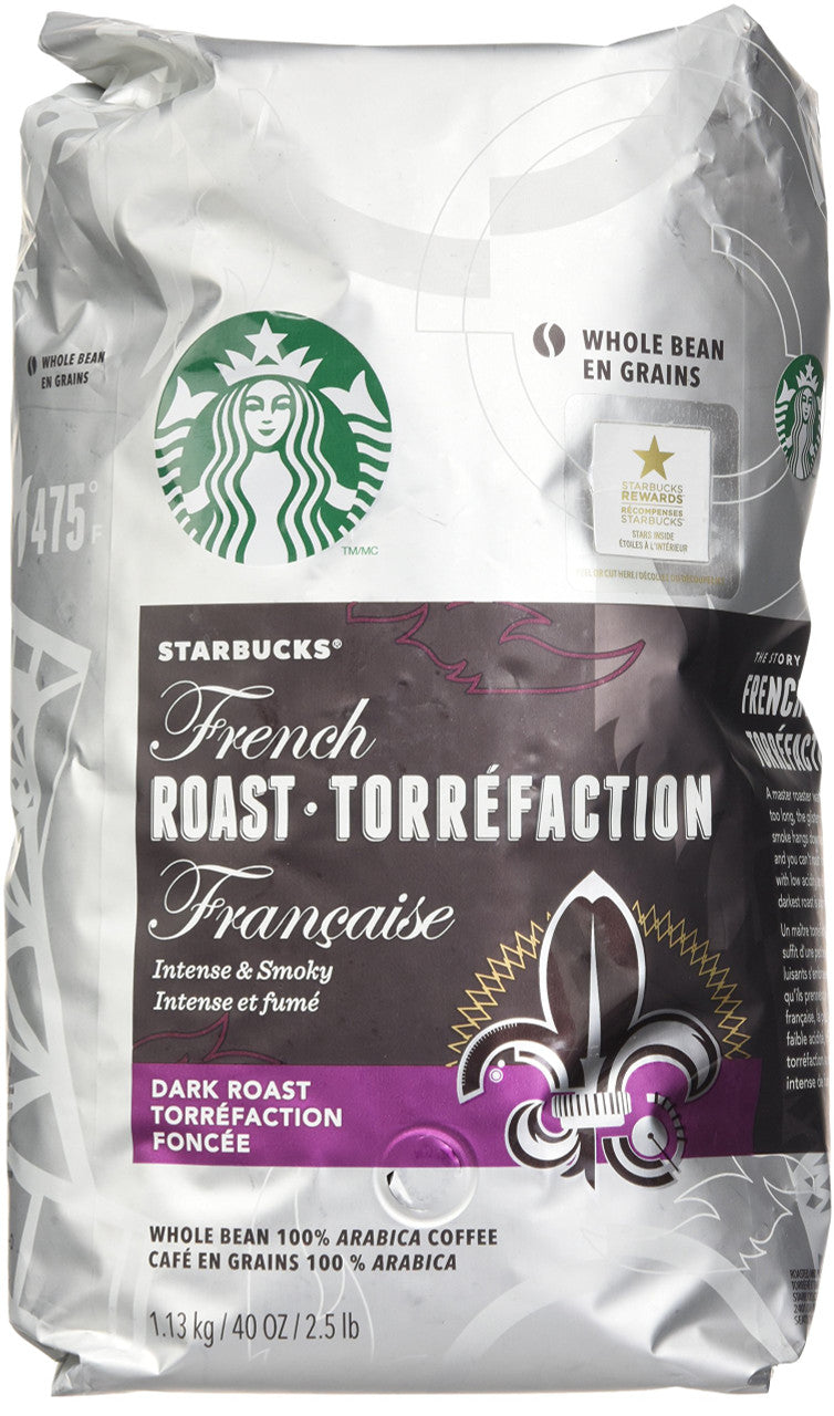 Starbucks French Roast Whole Bean 100% Arabica Coffee 1.13kg (2.5lbs) {Canadian}
