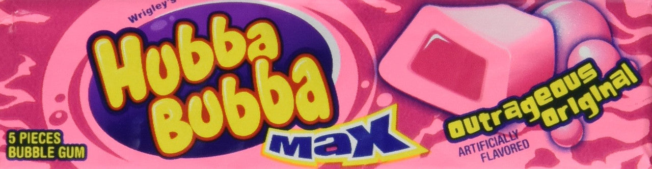 Hubba Bubba Max Outrageous Original Gum, 18 Count, {Imported from Canada}
