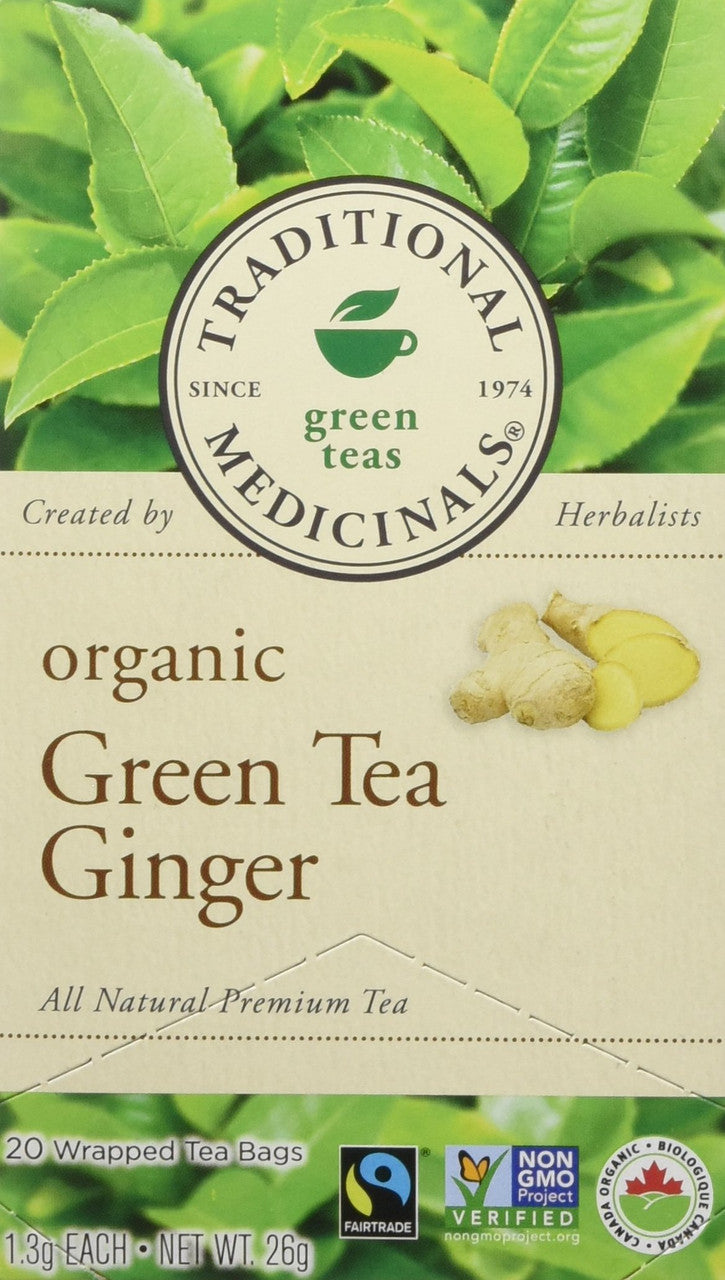 Traditional medicinals organic green tea ginger,  (20ct) {Imported from Canada}