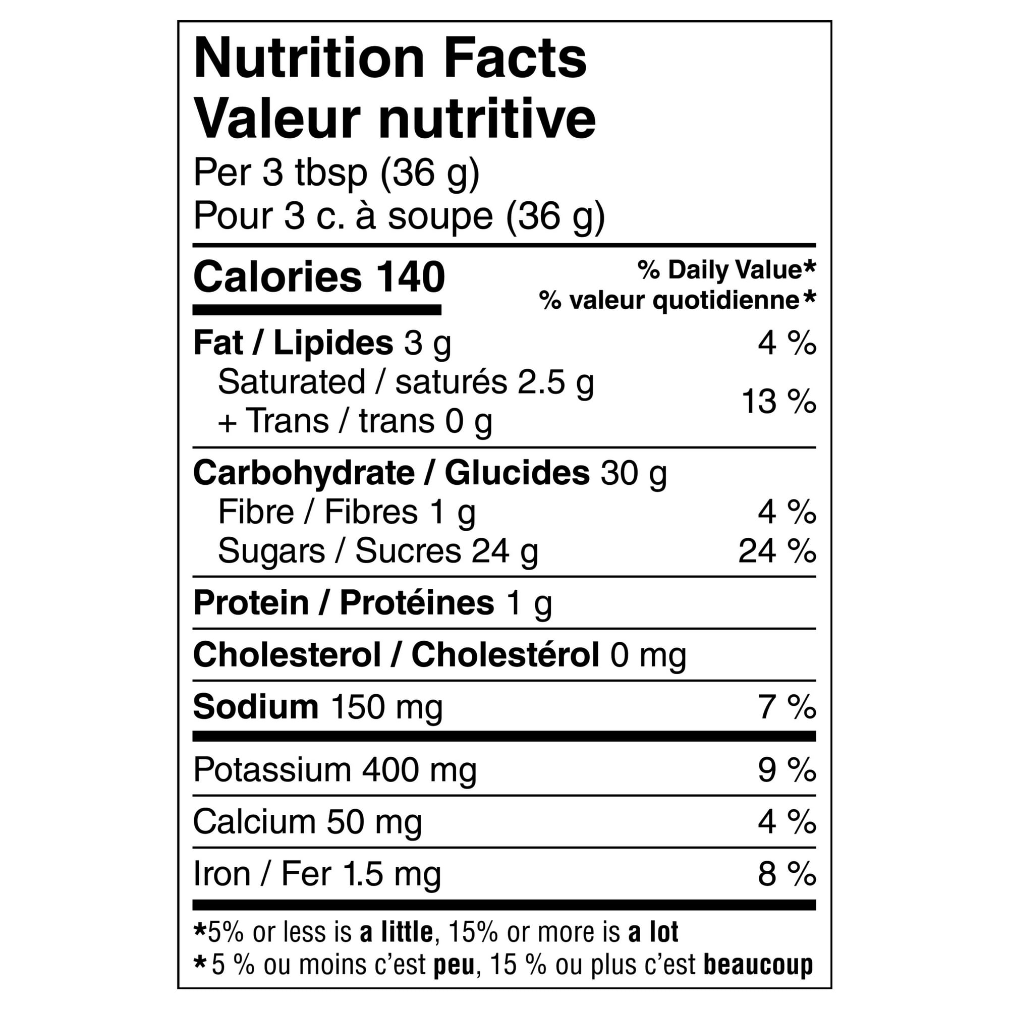 Nutrition facts label for Carnation Rich and Creamy Hot Chocolate Mix with black text on a white background