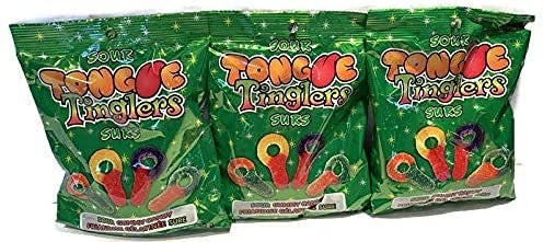 Sour Tongue TINGLERS, (120g/4.2 oz. Each) Sour Keys Gummy Candies,(3 pack) {Imported from Canada}