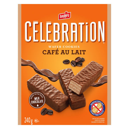 Leclerc Celebration Café au Lait Wafer Cookies, 240g/8.5 oz. Box {Imported from Canada}