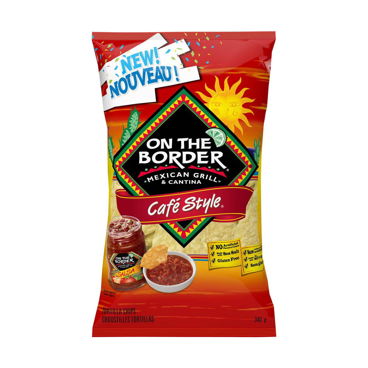 On The Border Cafe Style Tortilla Chips, 340g/12 oz., Bag {Imported from Canada}