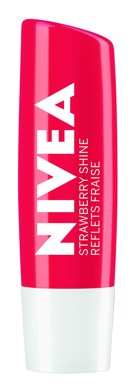 NIVEA Strawberry Shine Tinted Caring 24H Moisture Lip Balm Sticks, Duo Pack, (2 x 4.8g)