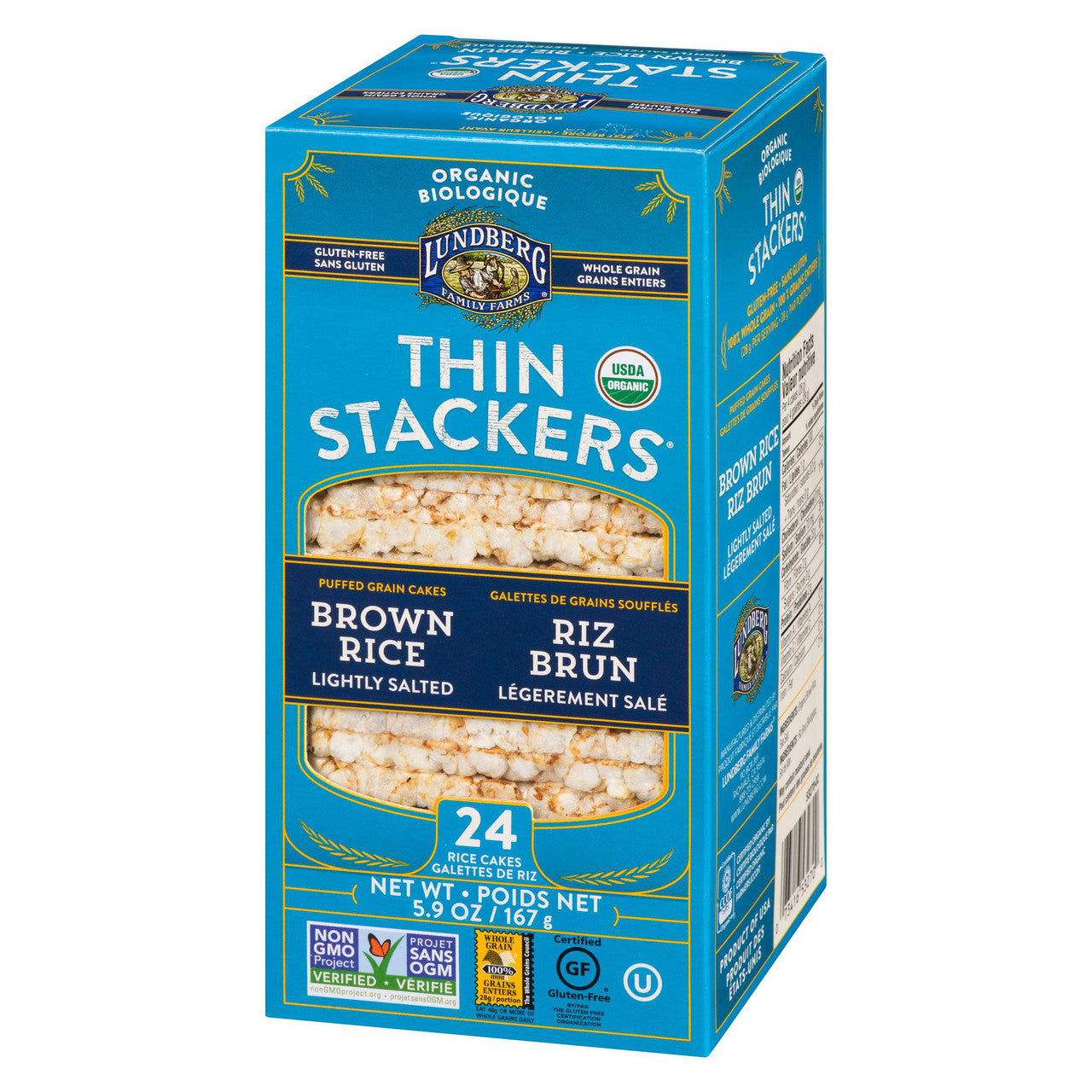 Lundberg Original Brown Rice Thin Stackers, (24ct) 167g/5.8 oz {Imported from Canada}
