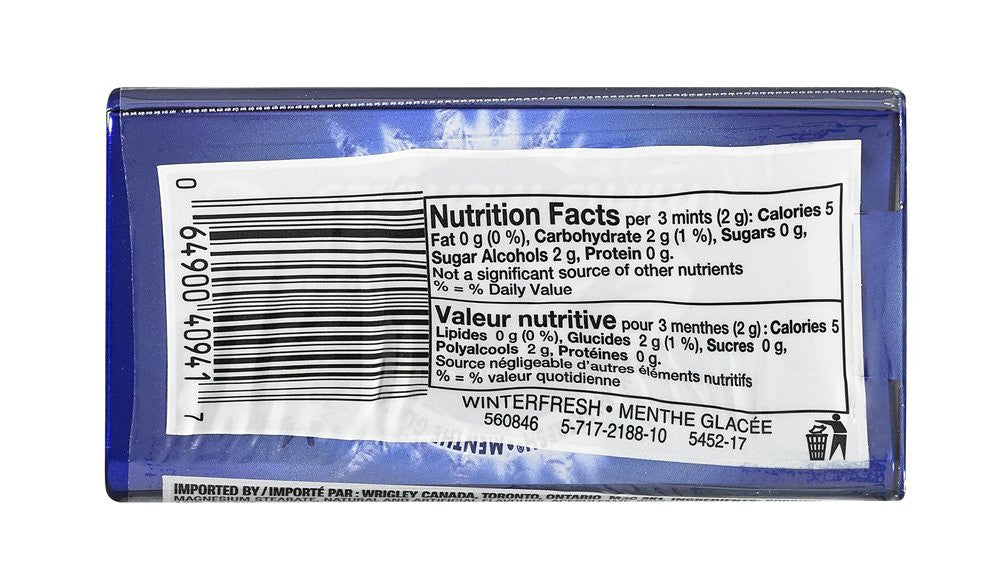 Excel Sugar-Free Chewing Gum, 34gm Tin, 8 Count (Winterfresh) {Imported from Canada}