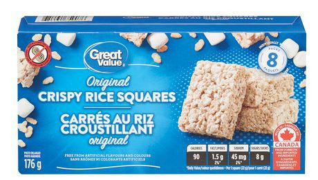 Great Value Crispy Rice Squares, 176g/6.2oz., {Imported from Canada}