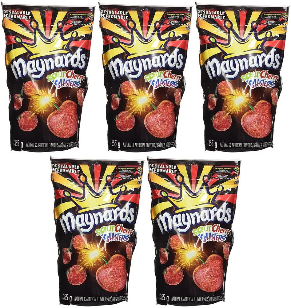 Maynards Sour Cherry Blasters Candy, 355g/12.5 oz. per pack (5 Pk) {Imported from Canada}