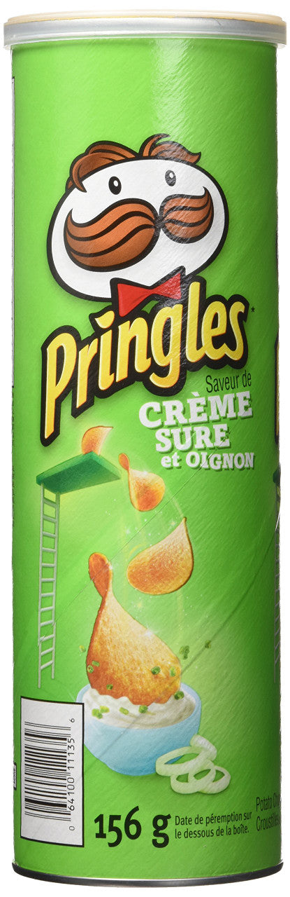 Pringles Sour Cream & Onion Potato Chips 156g/5.5 oz., (Imported from Canada)