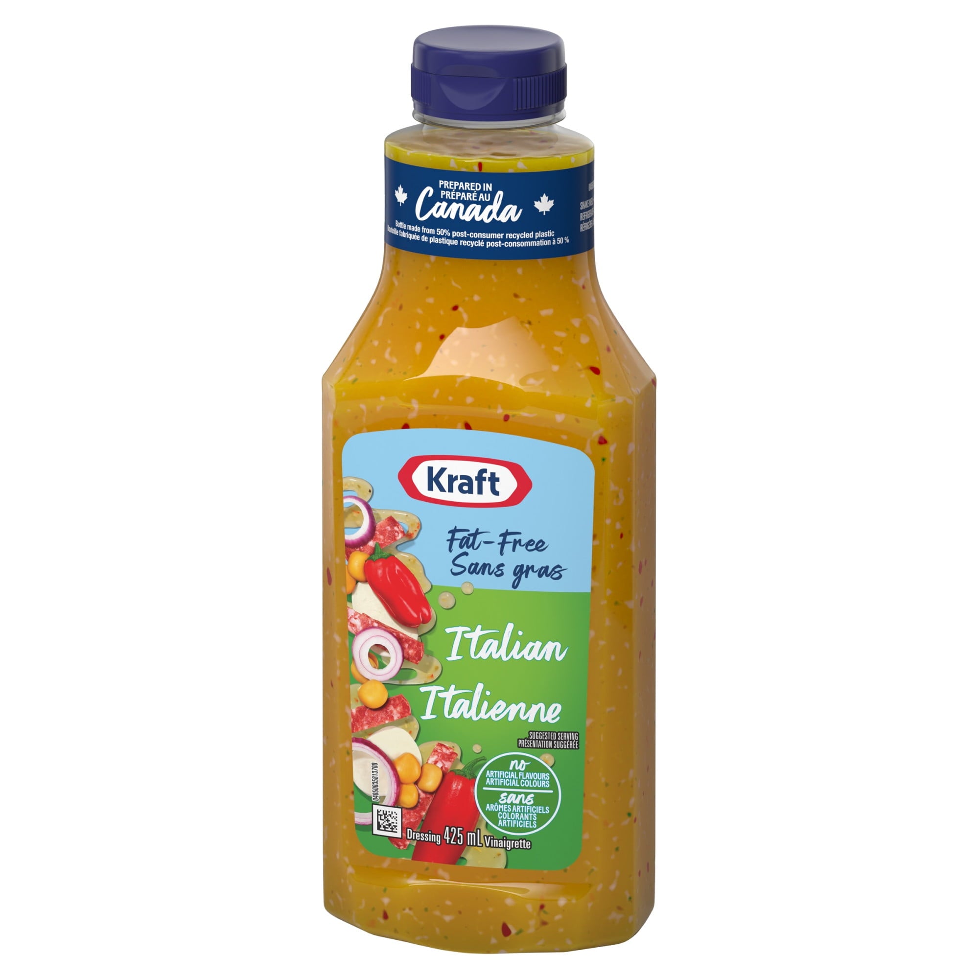 Kraft Fat-Free Italian Dressing 425ml/14.4 oz., Bottle, front of bottle