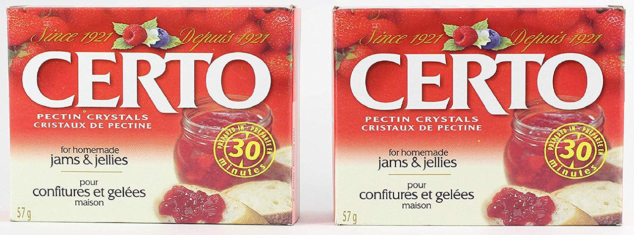 CERTO Pectin Crystals for Jams and Preserves, 57g/2oz., 2pk {Imported from Canada}