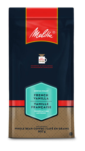 MELITTA French Vanilla Whole Bean Coffee, 907g/32oz., Bag, {Imported from Canada}