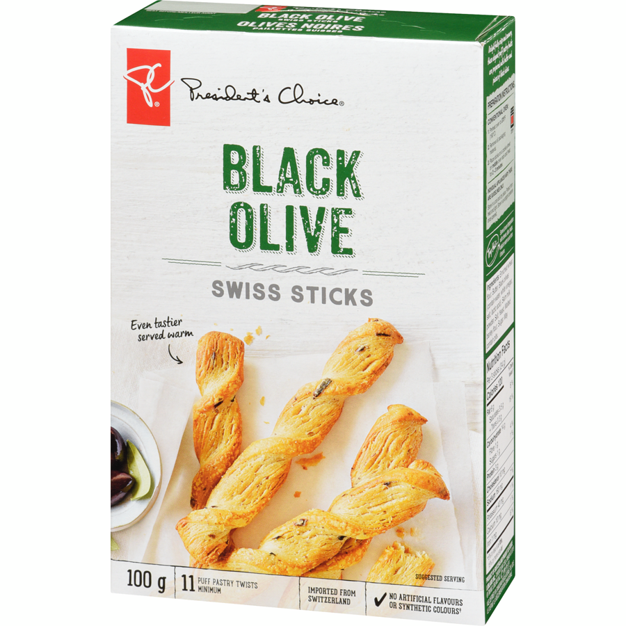PC Black Olive and Butter Swiss Sticks, 100g/3.5 oz {Imported from Canada}