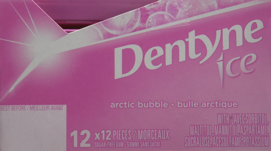 Dentyne Ice, Arctic Bubble Sugar Free Pellet Gum - 12x12/144ct {Canadian}