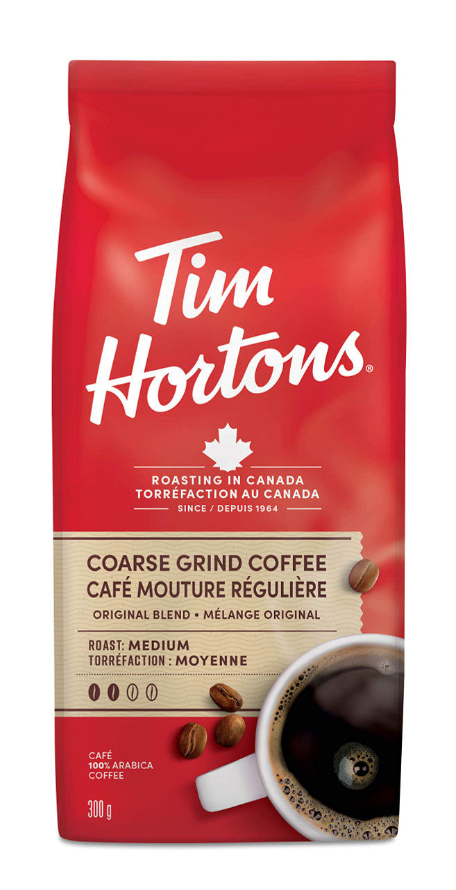 Tim Hortons Coarse Grind Original Blend 300g/10.6 oz., (6pk) {Imported from Canada}