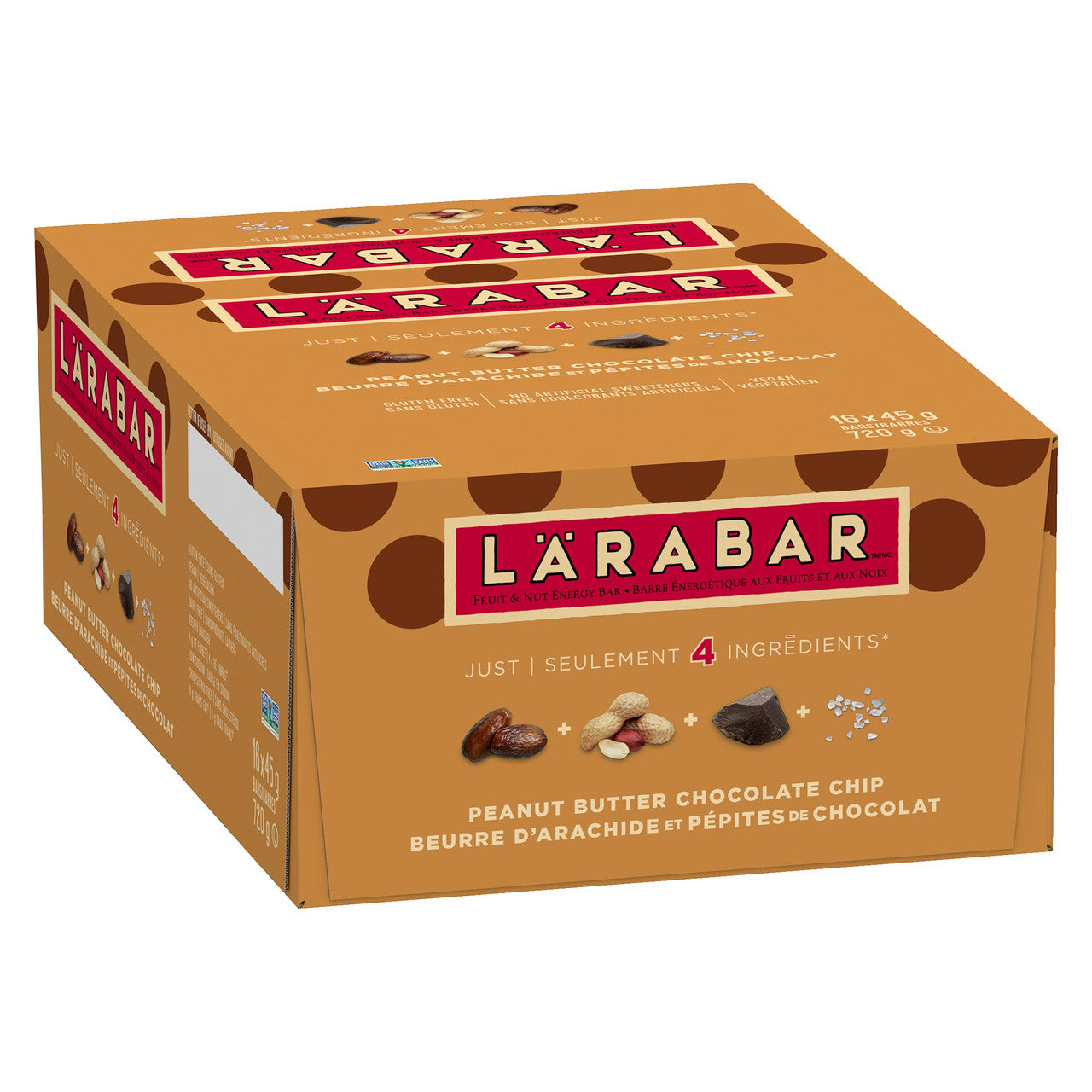 Larabar Gluten Free Peanut Butter Chocolate Chip Fruit and Nut Energy Bar, 16-Count, 720 Gram {Imported from Canada}