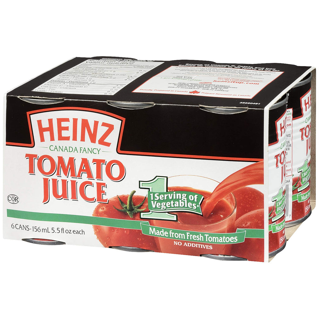 HEINZ Tomato Juice 156 ml/5.5 fl oz., 6 Pack - {Imported from Canada}