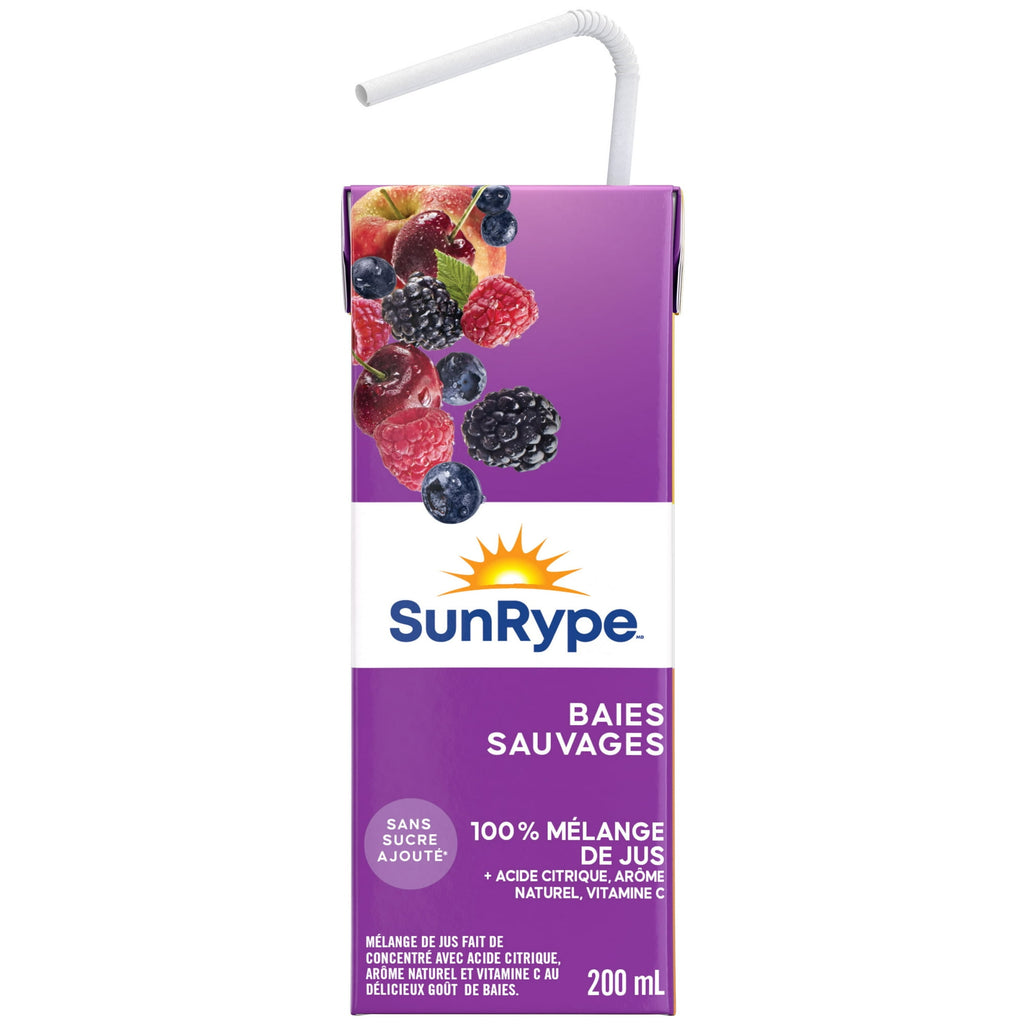 SunRype Wildberry Juice Boxes Perfect For On-The-Go, 5x200ml/33.8 fl. oz. - Back O One Juice Box