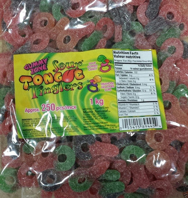 Gummy Zone Gummy Candy, Sour Tongue Tinglers, 250ct {Canadian}