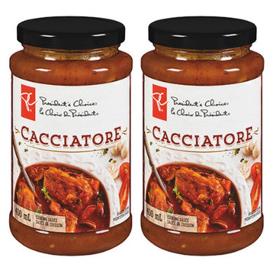 President's Choice Cacciatore Cooking Sauce, 400mL/13.5 fl.oz., (2 Pack) {Imported from Canada}