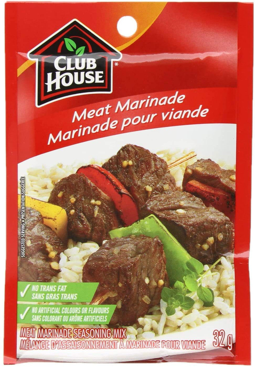 Club House Meat Marinade Seasoning Mix, 32g/1.1oz., (12pk) {Imported from Canada}