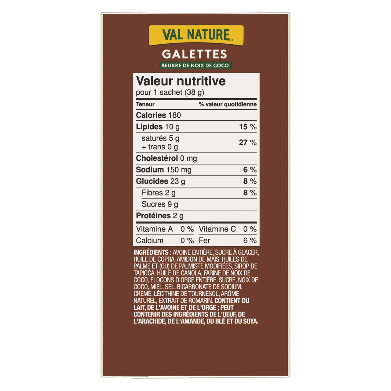 NATURE VALLEY Biscuit Coconut Butter, 5 Count, 190g/7.8oz, Box, {Imported from Canada}