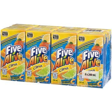 Five Alive Citrus Juice Box (8-Pk) 200ml/6.8 fl. oz., {Imported from Canada}