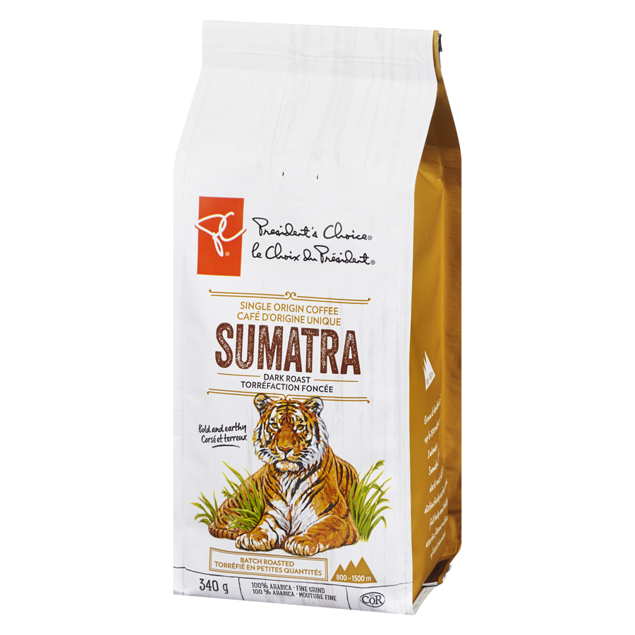 PC 100% Sumatran Dark Roast Coffee 340g/12 oz {Imported from Canada}