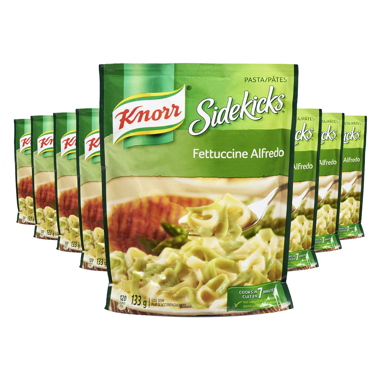Knorr Sidekicks Pasta Fettucine Alfredo Side Dishes 133 Grams, 8ct Imported from Canada