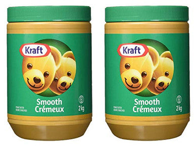 Kraft Peanut Butter Smooth, 2kg/4.4lbs. (2 Jars), {Imported from Canada}