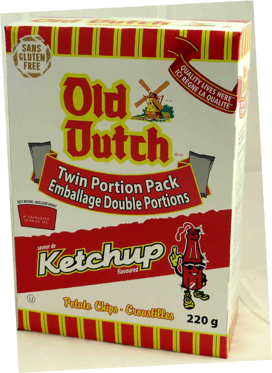 Old Dutch Potato Chips Ketchup Flavour 2 Packs X 220g {Imported from Canada}