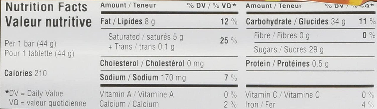 Cadbury Crunchie Chocolate Bar, 44g/1.6 oz., {Imported from Canada