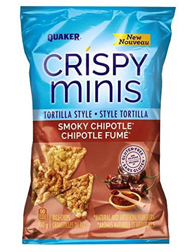 Quaker Crispy Minis Tortilla Style Smokey Chipotle Rice Chips, 100-Gram, 12 Count
