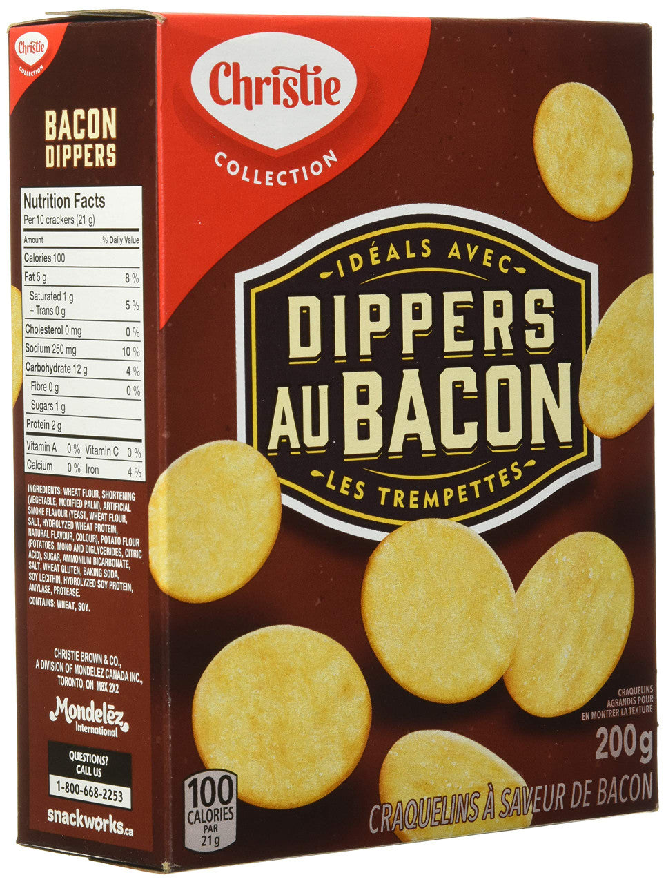 Christie Bacon Dippers Crackers, Ideal for Dipping, 200g/7.05 oz {Canadian}