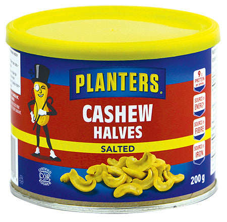 Planters Cashew Halves Salted, 200g/7.1oz., 12 Pack, {Imported from Canada}