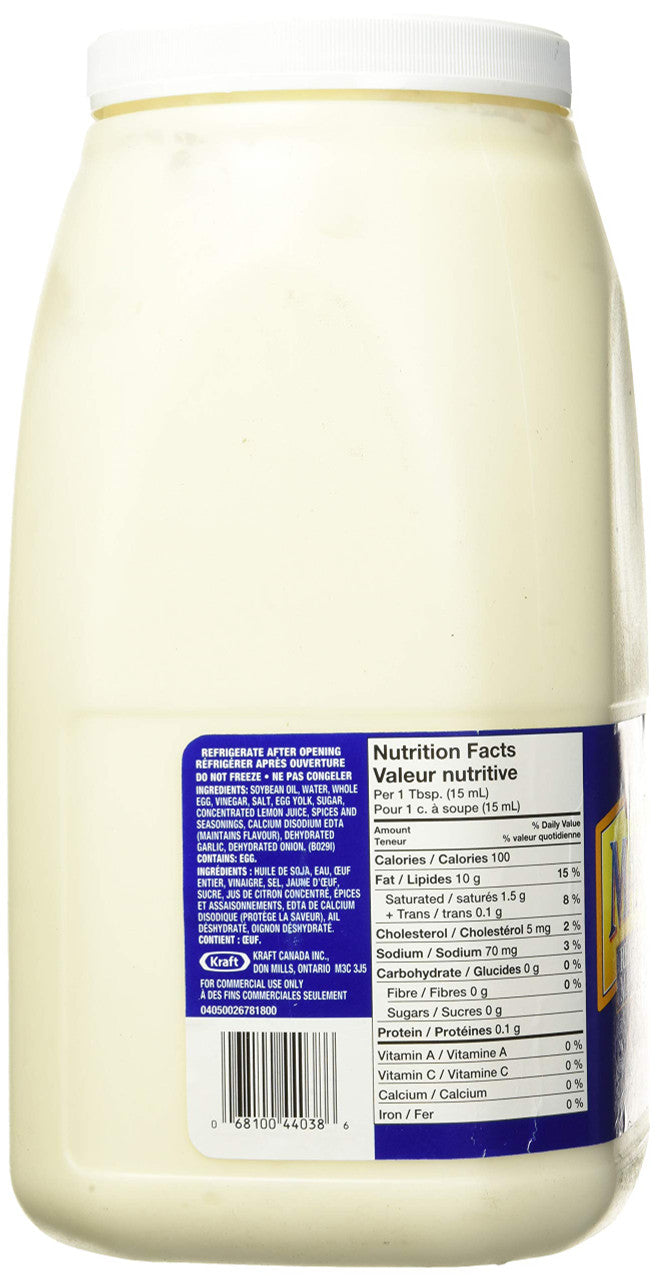 Kraft Mayonnaise, 3.78L/1 Gallon Jug, {Imported from Canada}