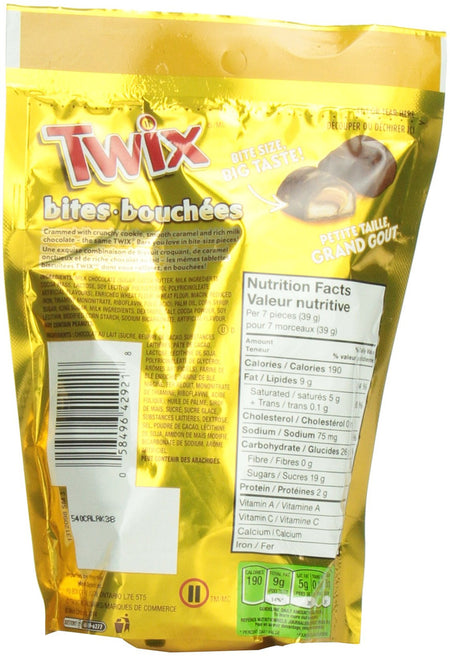 Twix Chocolate Bites, Stand Up Pouch, 230g/8.1oz, (Imported from Canada)