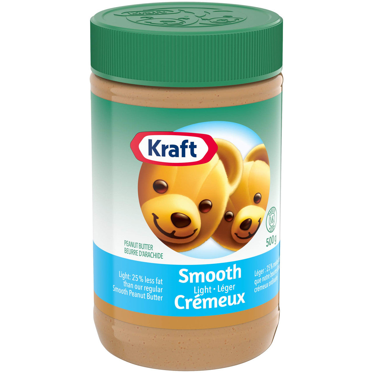Kraft Peanut Butter, Light Smooth, 500g/17.6 oz. (Pack of 12) {Imported from Canada}