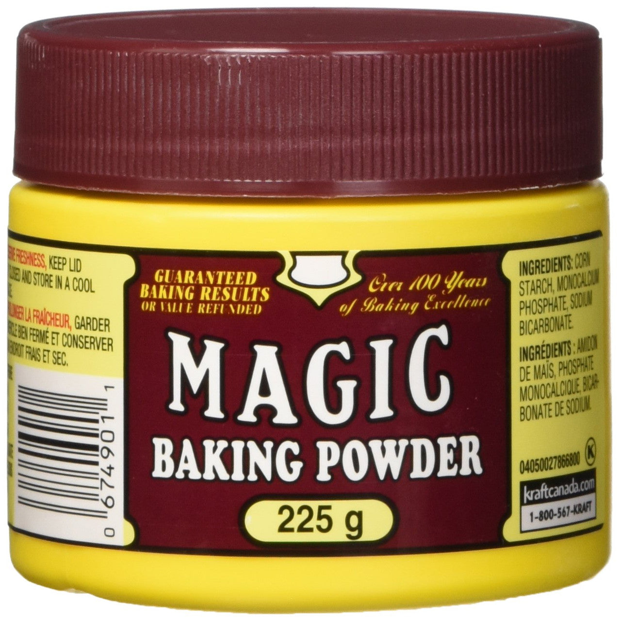 MAGIC Baking Powder, 24ct, 225g/7.9oz. Each, (Imported from Canada)