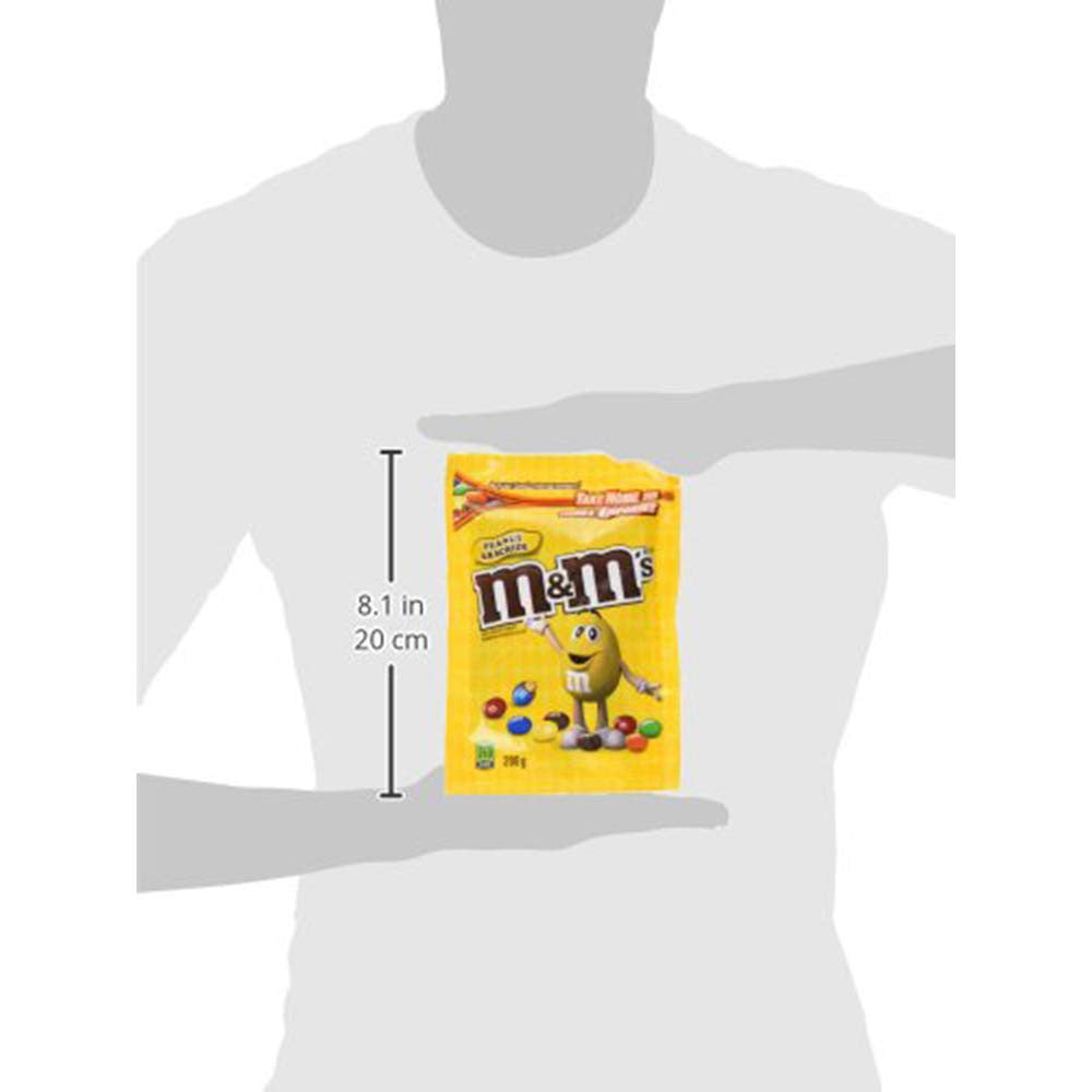 M&M's Peanut Candies Stand up Pouch 200g/7oz., (3pk) (Imported from Canada)