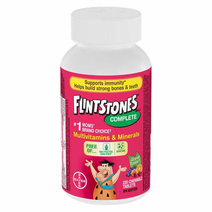 Flintstones Chewable Multiple Vitamins 220 Tablets {Imported from Canada}