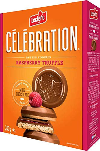Leclerc Celebration Raspberry Truffle Cookies, 240g/8.5 oz.,{Imported from Canada}