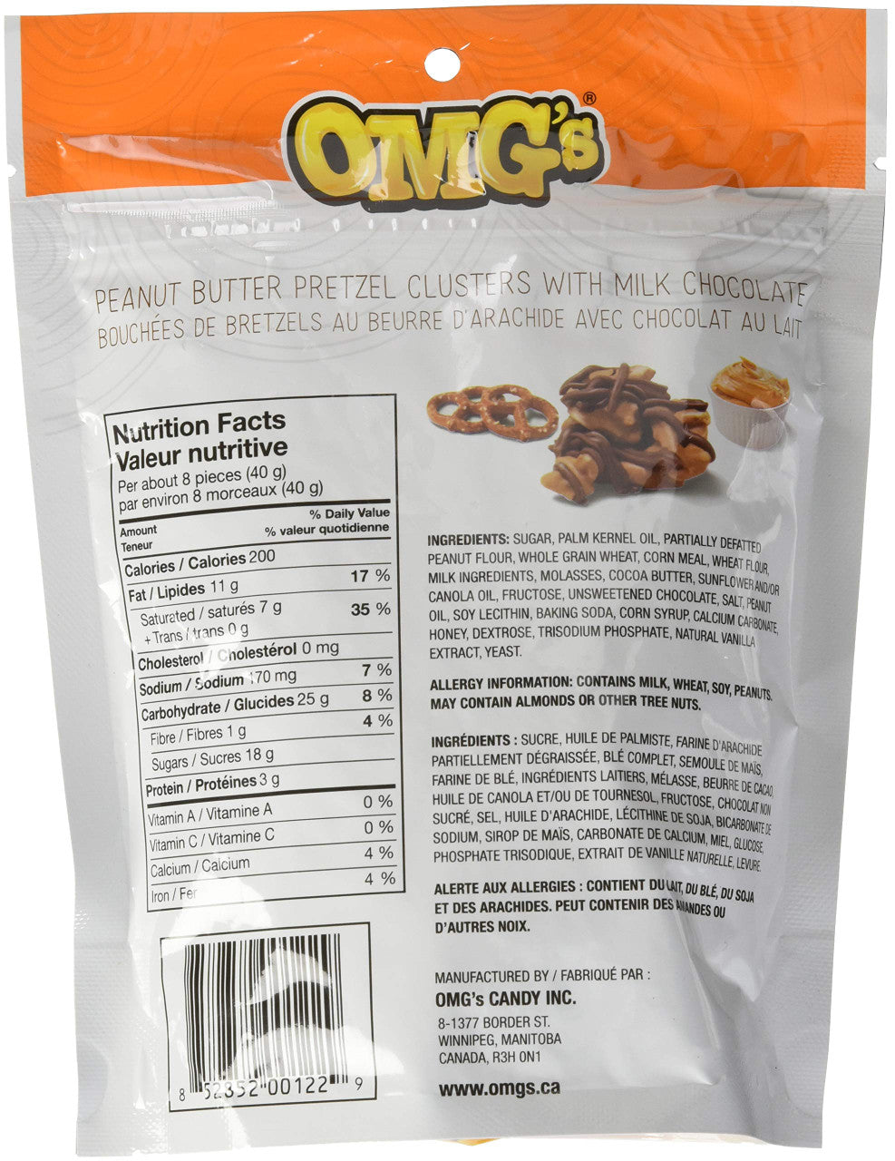 OMG's Clusters  Peanut Butter Pretzel  135g/4.8oz {Imported from Canada}