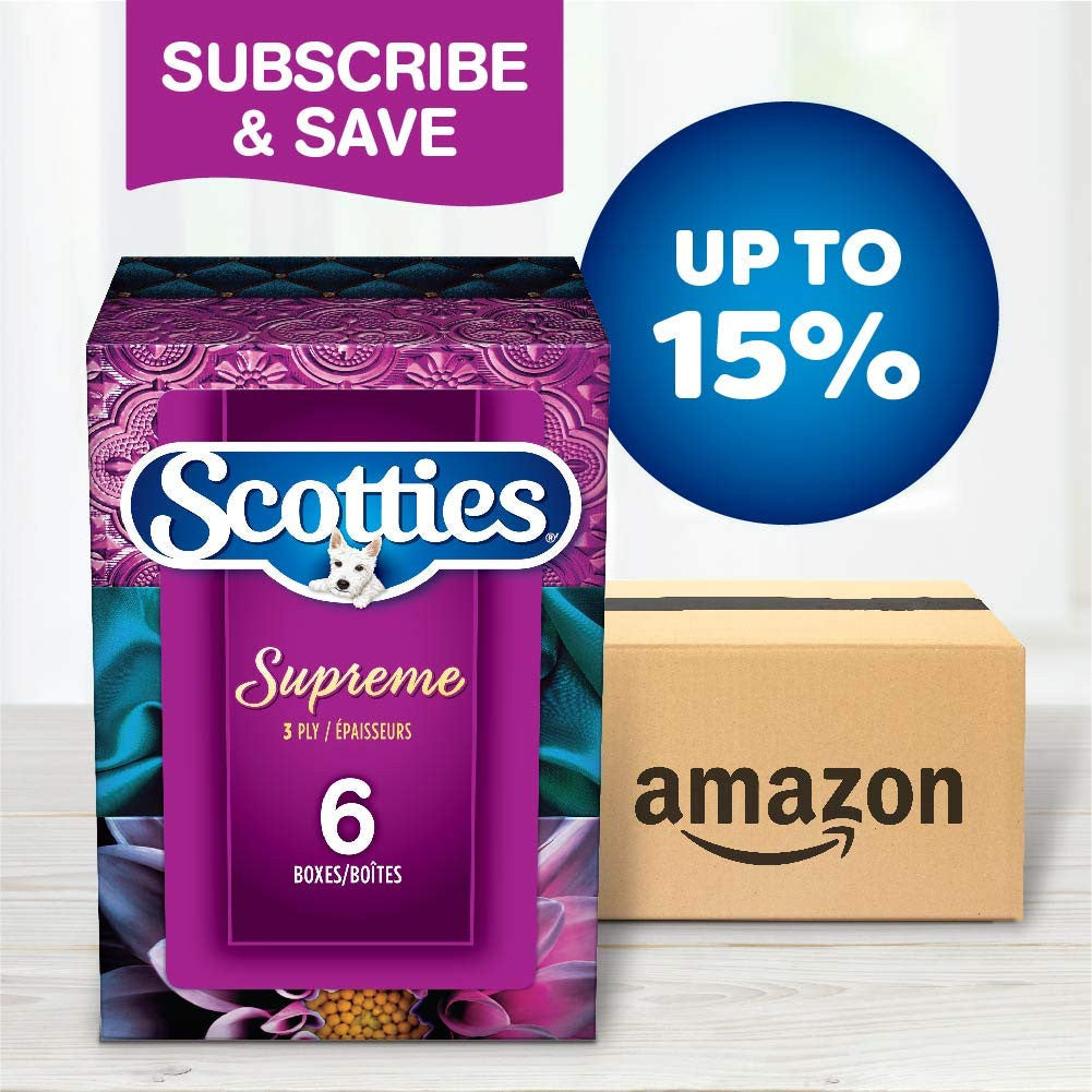 Scotties Supreme Facial Tissue, 3-ply, 88 sheets per box -6pk {Canadian}